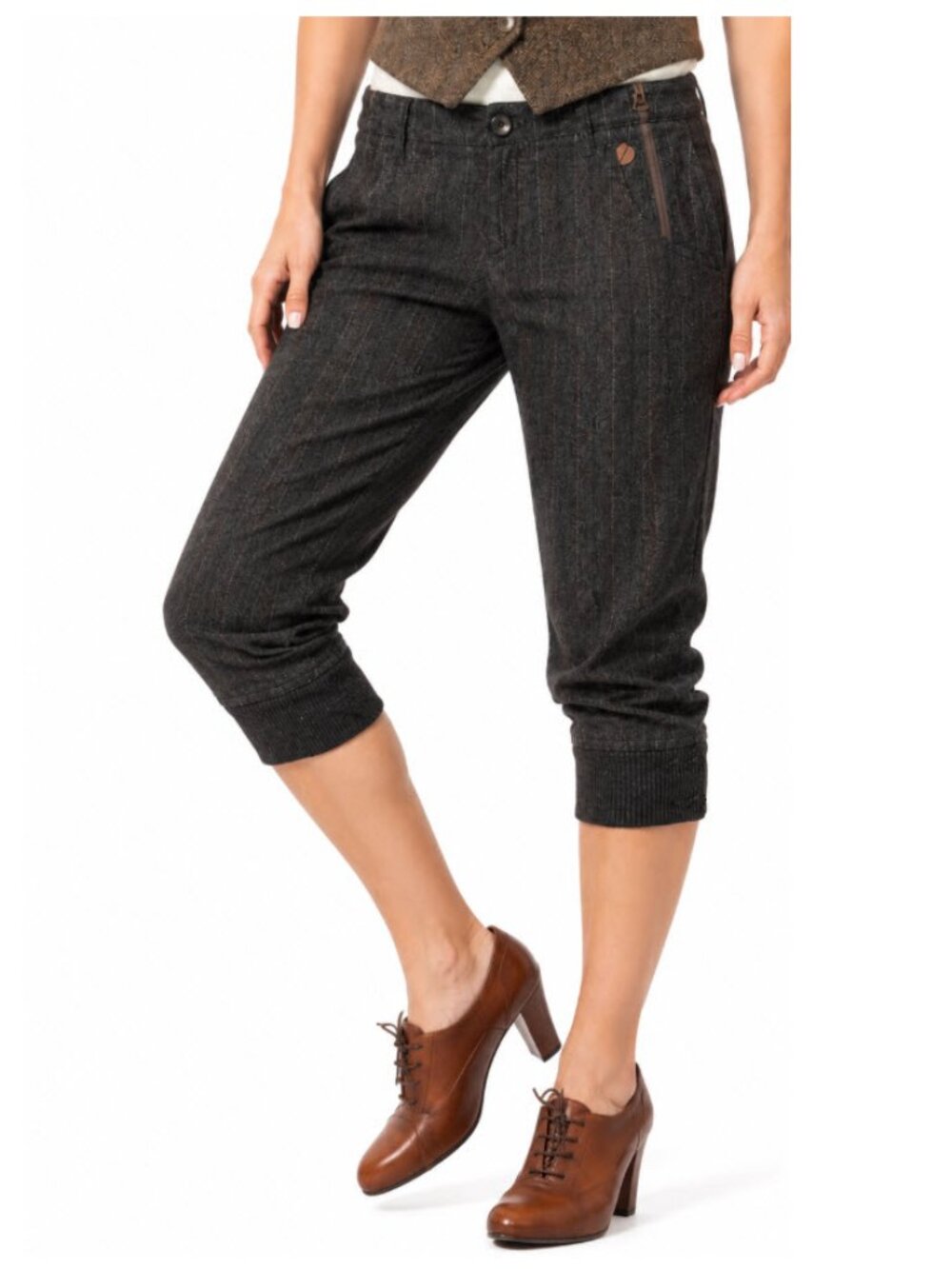 Hugo Boss Pinstripe Cropped Wool Blend Pants Size 8 Career Office